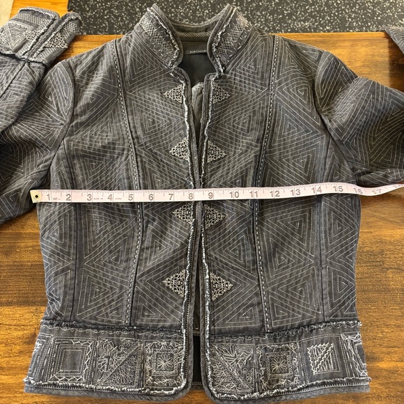 Elie Tahari Jacket Embroidered Gray XS - Picture 10 of 13